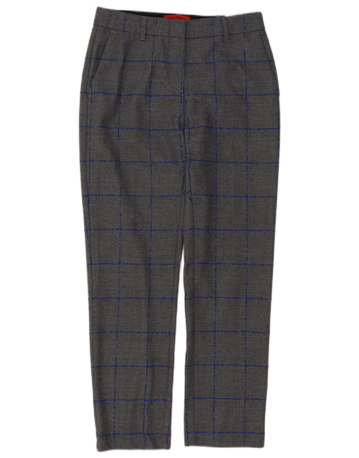 Max & Co. Damen Chinohose UK 8 Small W28 L27 Grauer Hahnentritt