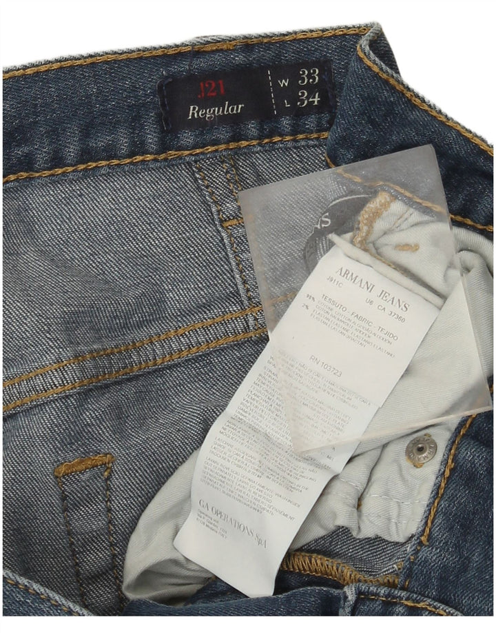 Armani Jeans Herren Regular Straight Jeans W33 L30 Blaue Baumwolle