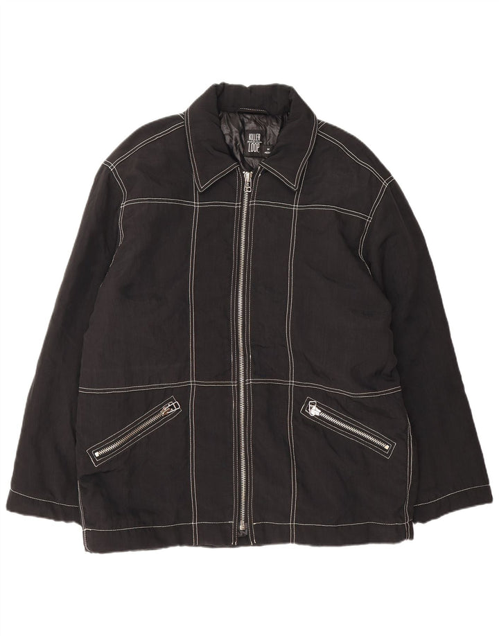 Killer Loop Herren-Bomberjacke mit Grafik, UK 38, mittelschwarz, Polyamid
