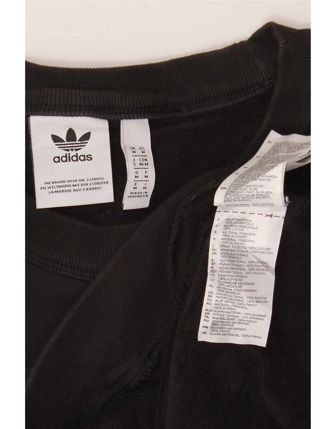 Adidas Herren Sweatshirt Pullover Medium Schwarz Baumwolle