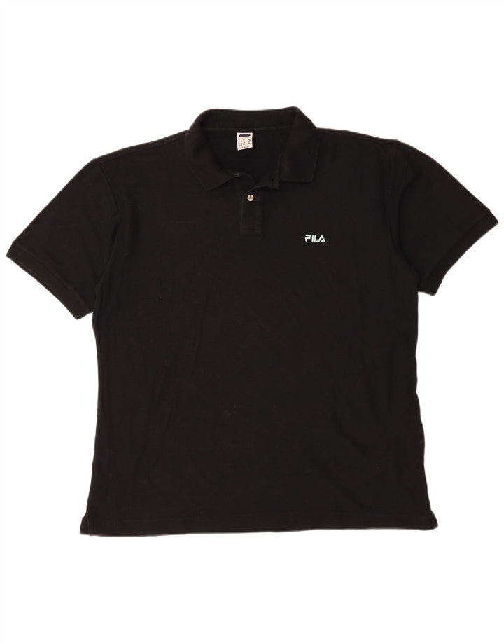Fila Herren Poloshirt IT 56 2XL Schwarz Baumwolle