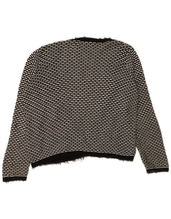 Marks & Spencer Offener Damen-Cardigan-Pullover UK 14 Large Schwarz Geometrisch