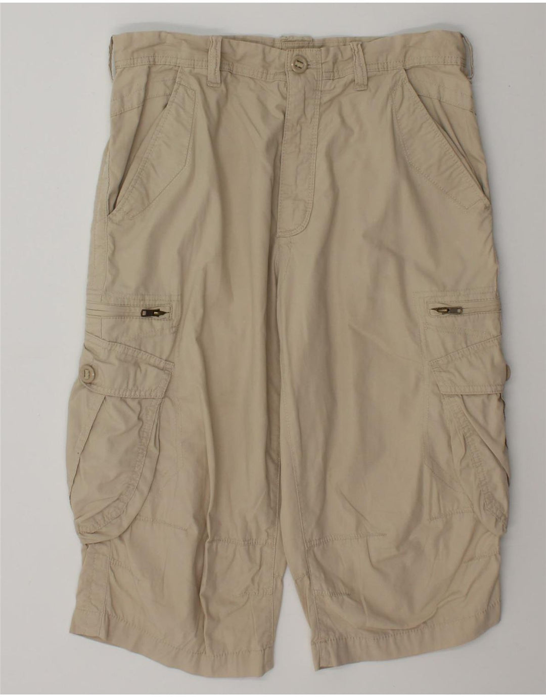 Marks & Spencer Herren Cargo-Bermudashorts W34 Large Beige Baumwolle