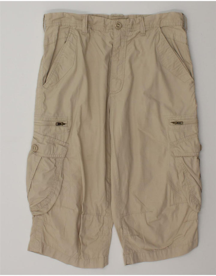 Marks & Spencer Herren Cargo-Bermudashorts W34 Large Beige Baumwolle