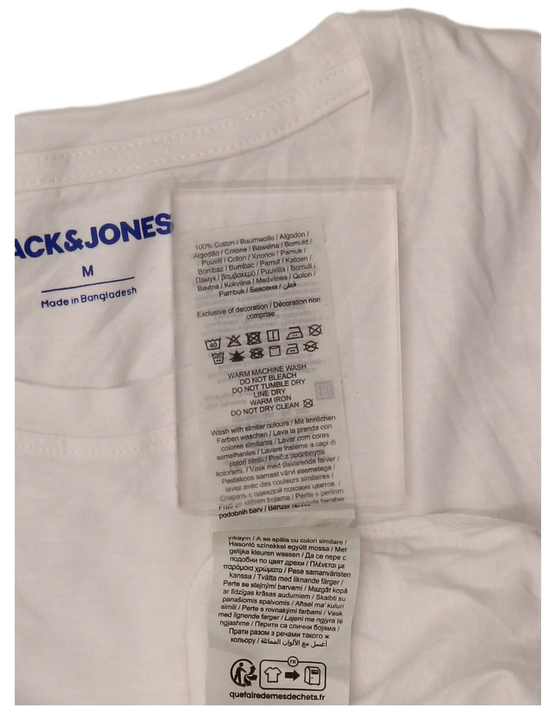 JACK & JONES Herren T-Shirt Top aus mittelweißer Baumwolle