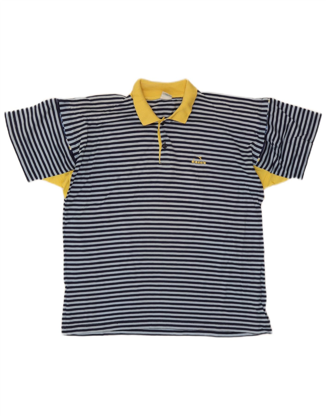 Diadora Herren Poloshirt IT 48 Small Blau gestreift