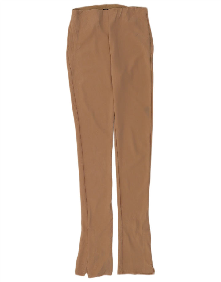 Zara Damen Leggings Medium W28 L30 Braunes Nadelstreifen-Polyester