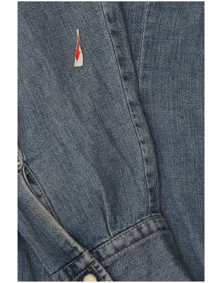 Replay Damen Jeanshemd UK 12 Mittelblaue Baumwolle