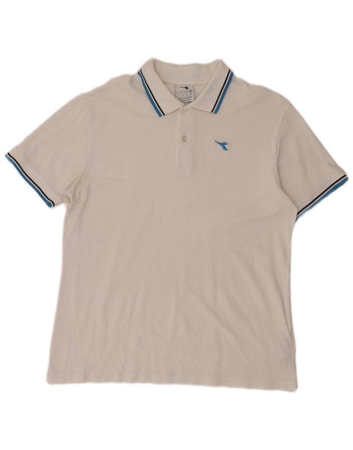 Diadora Herren-Poloshirt, große weiße Baumwolle