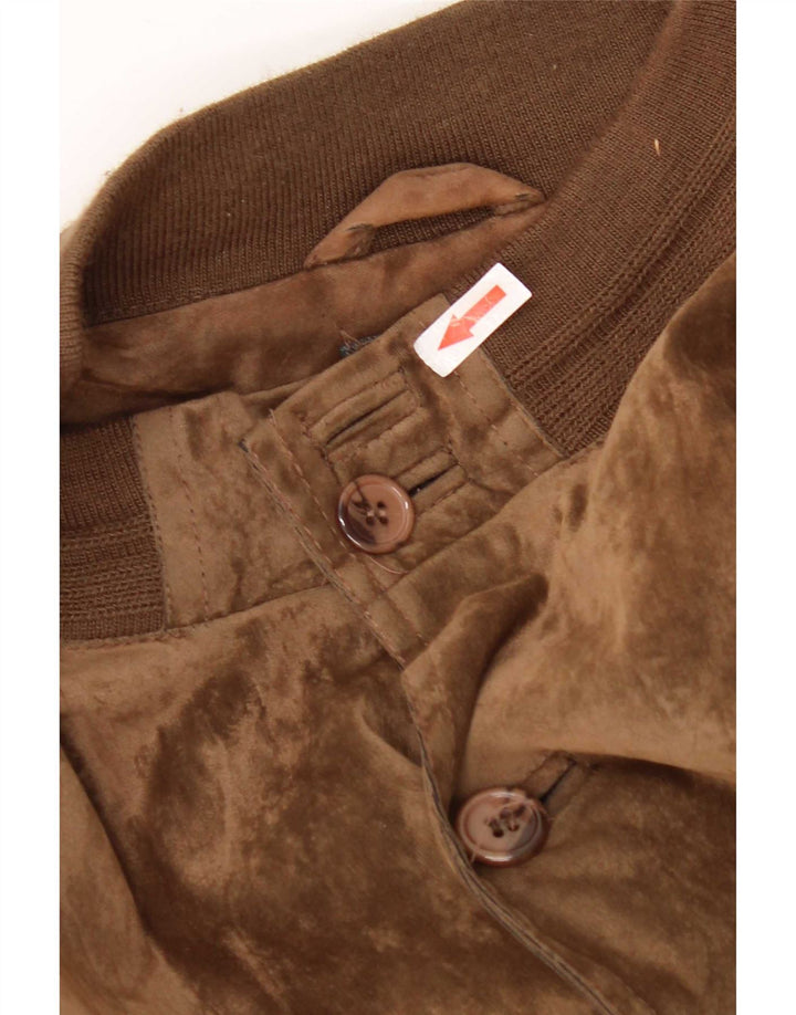 Vintage Herren Velour Bomberjacke IT 52 XL Braune Seide