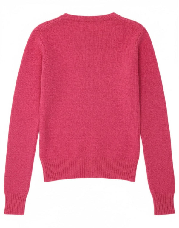 Benetton Damen-Pullover mit Rundhalsausschnitt, Gr. 8, Rosa