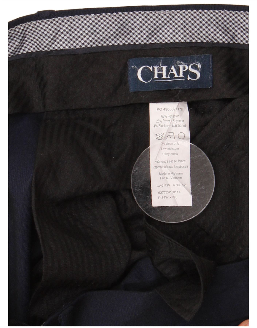 CHAPS Herren-Anzughose, gerade, W34, L30, Marineblau, Polyester