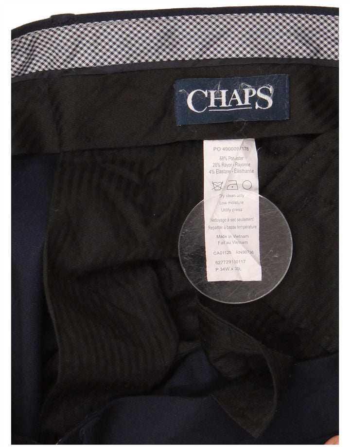 CHAPS Herren-Anzughose, gerade, W34, L30, Marineblau, Polyester