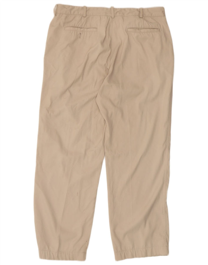 NIKE Herren gerade Chinohose W34 L30 Beige Polyester