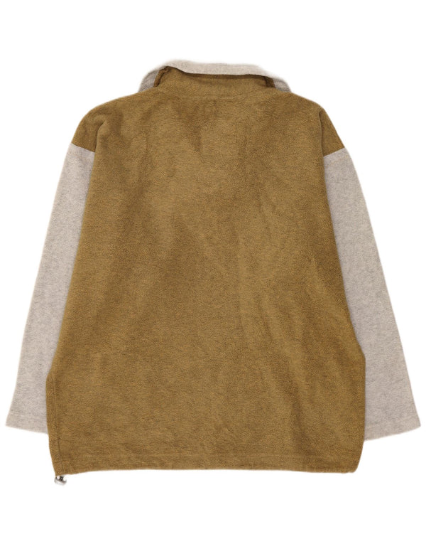 Sreekstone Park Herren-Fleecepullover mit grafischem Reißverschluss und Reißverschluss, mittelgrau, Farbblock