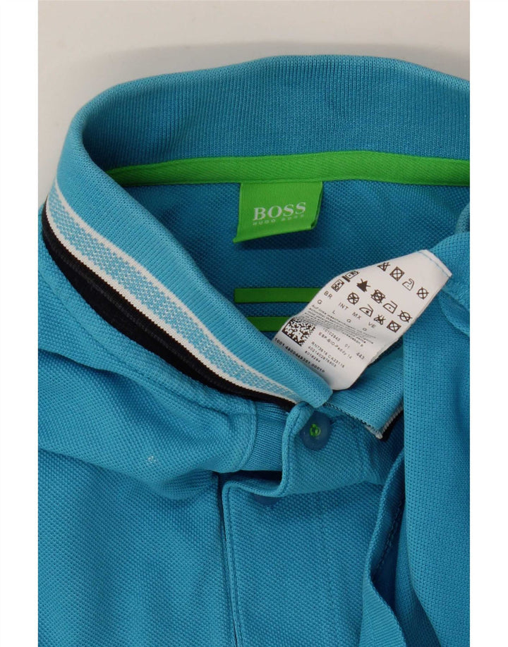 Hugo Boss Herren-Poloshirt, große blaue Baumwolle
