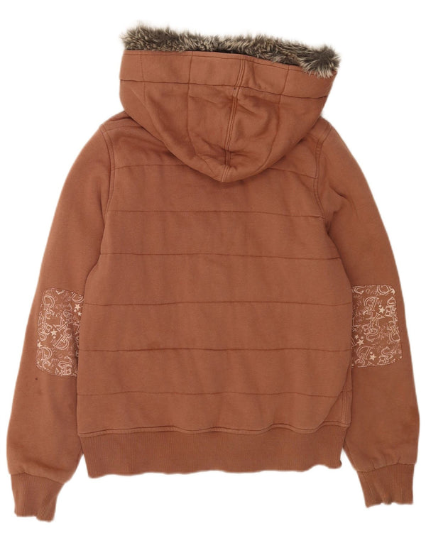 Dickies Mädchen-Kapuzenpullover mit grafischem Reißverschluss, 10–11 Jahre, mittelbraune Baumwolle