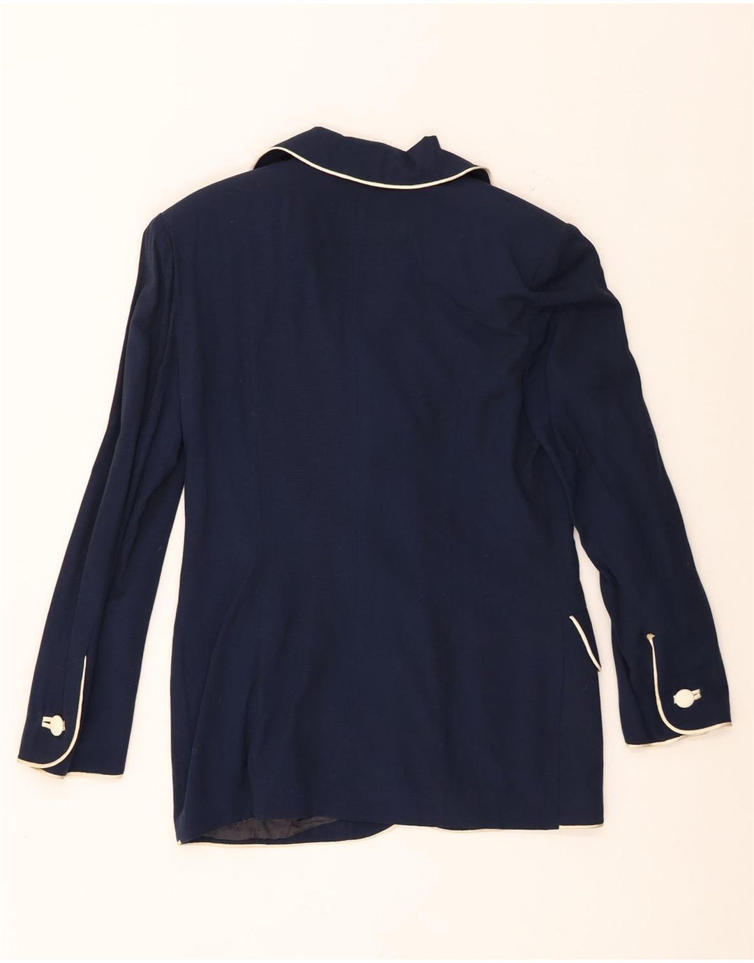 Vintage Damen 4-Knopf-Blazerjacke UK 12 Medium Navy Blue