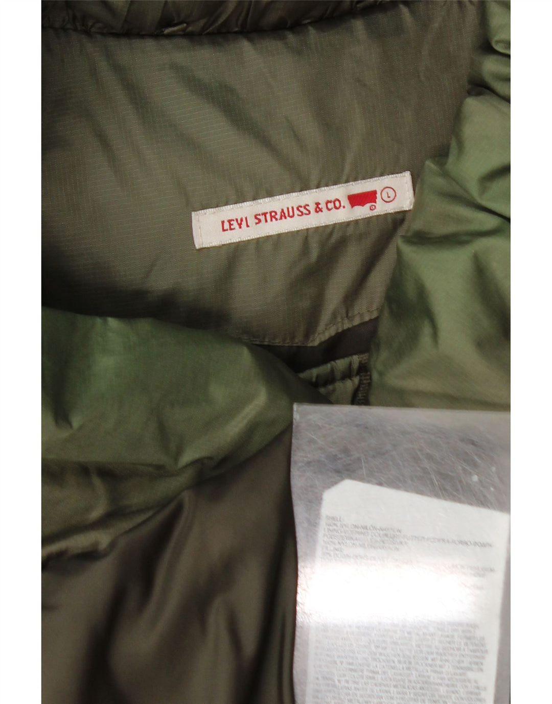 Levi's Damen Wattierter Mantel UK 16 Large Grünes Nylon