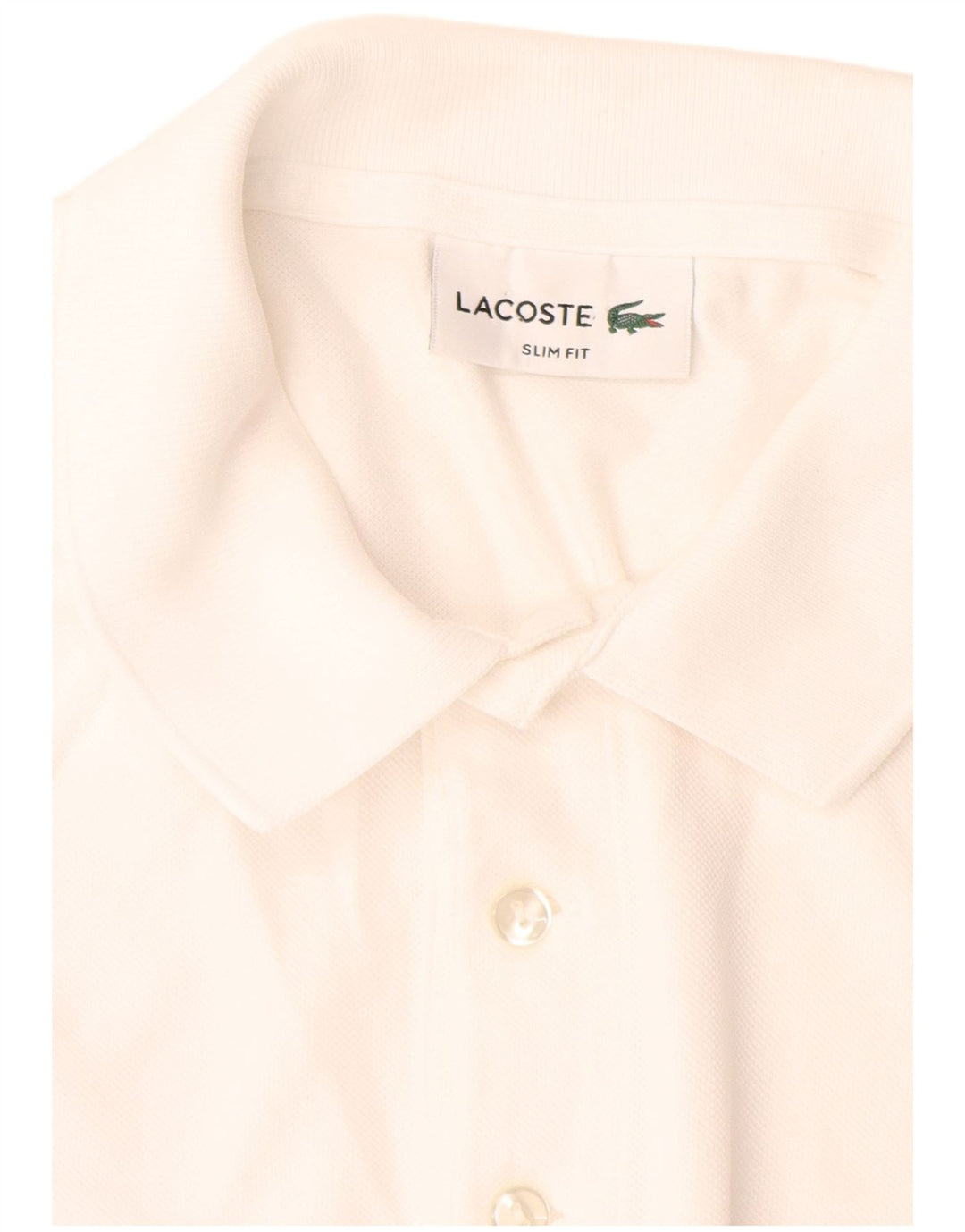 Lacoste Herren-Poloshirt mit schmaler Passform, mittelweiße Baumwolle