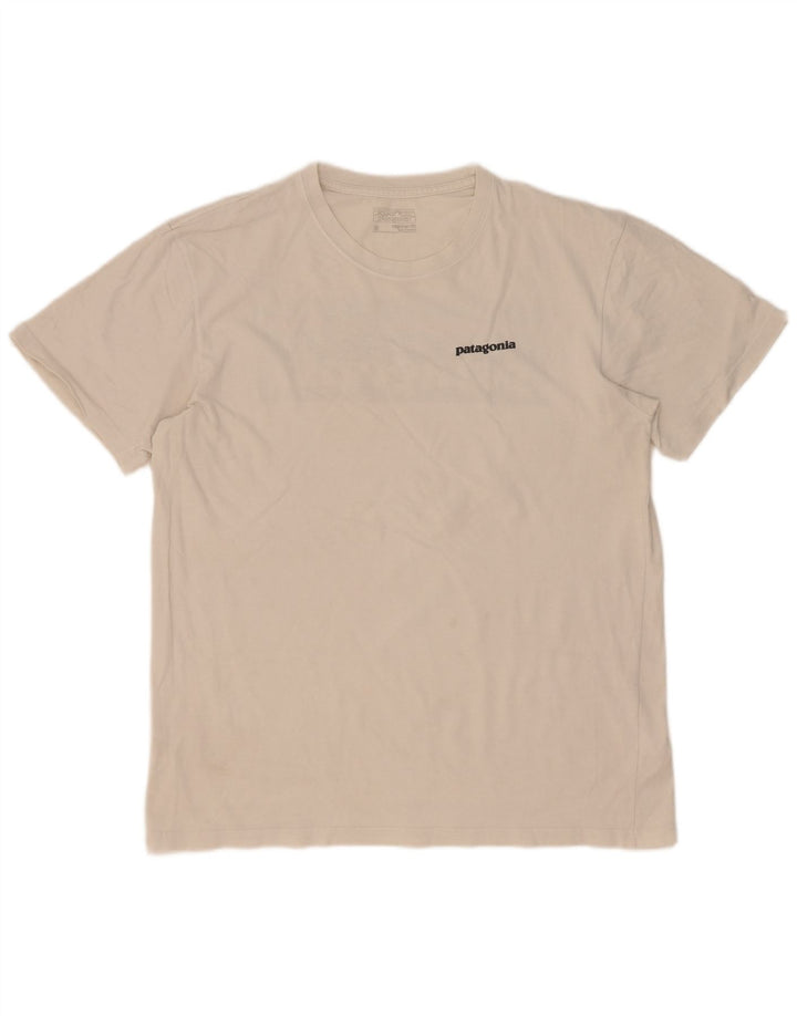 Patagonia Herren-T-Shirt mit normaler Passform und Grafik, mittelweiße Baumwolle