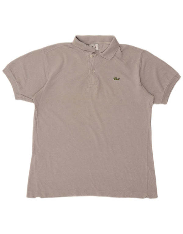 Lacoste Herren-Poloshirt, Größe 4, mittelgraue Baumwolle