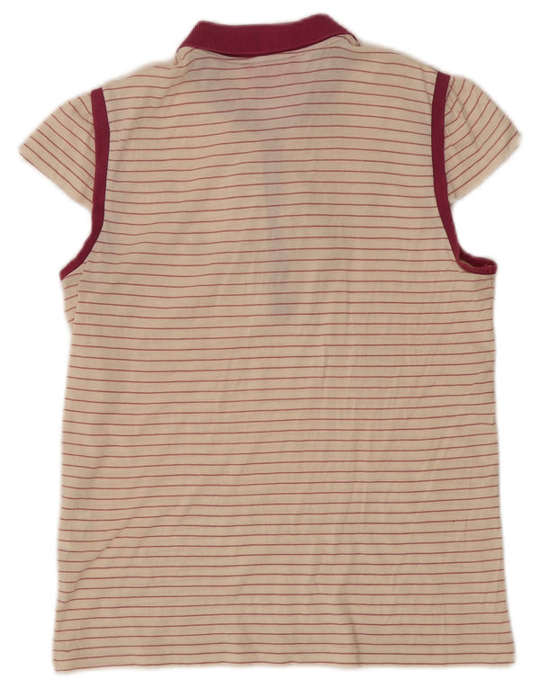 Dolce & Gabbana Damen Poloshirt UK 12 Medium Beige Nadelstreifen