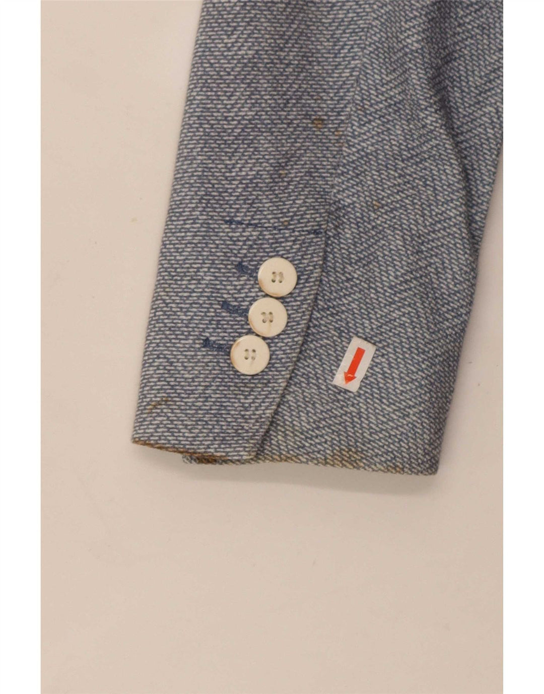 Zara Herren-Blazer mit 2 Knöpfen, EU 48, mittelblaue Baumwolle