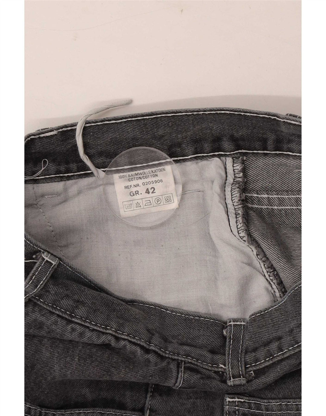 Vintage Damen Jeansrock IT 42 Medium W28 Graue Baumwolle