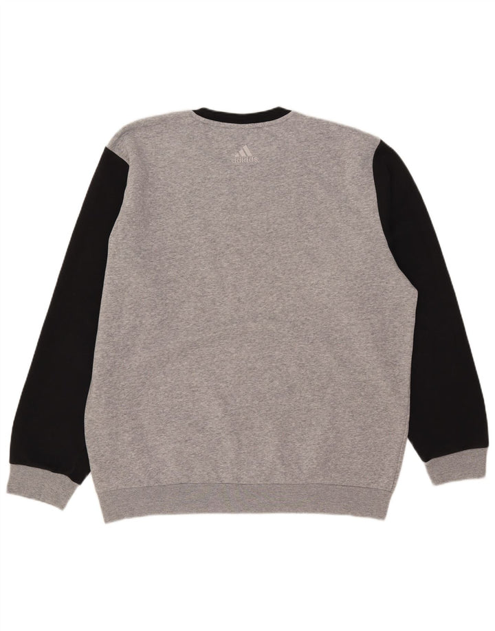 Adidas Herren Grafik-Sweatshirt-Pullover, groß, Grau, Farbblock