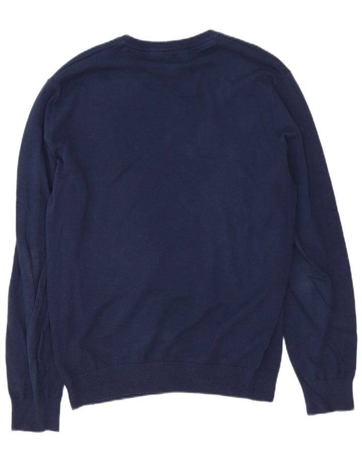 Crew Clothing Herren-Pullover mit Rundhalsausschnitt, mittlere Marineblau-Baumwolle