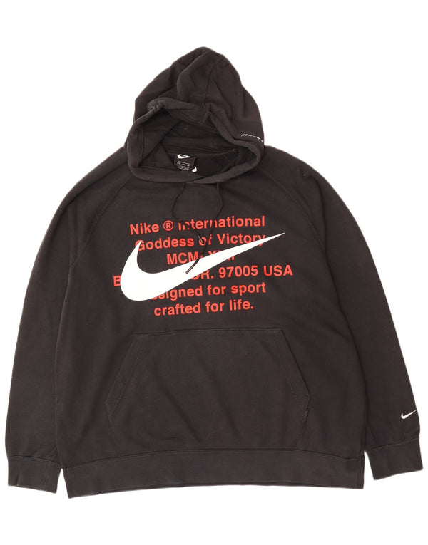 Nike Herren Graphic Hoodie Pullover 2XL Schwarz Baumwolle