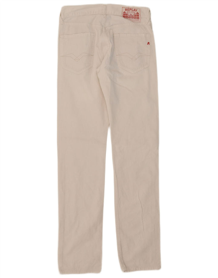 Replay Damen Slim Jeans W30 L34 Weiß