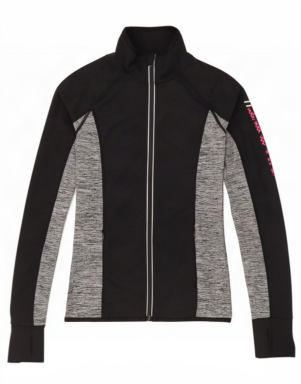 Superdry Damen-Trainingsanzugoberteil mit Grafik, UK 6 XS, Schwarz, Farbblock