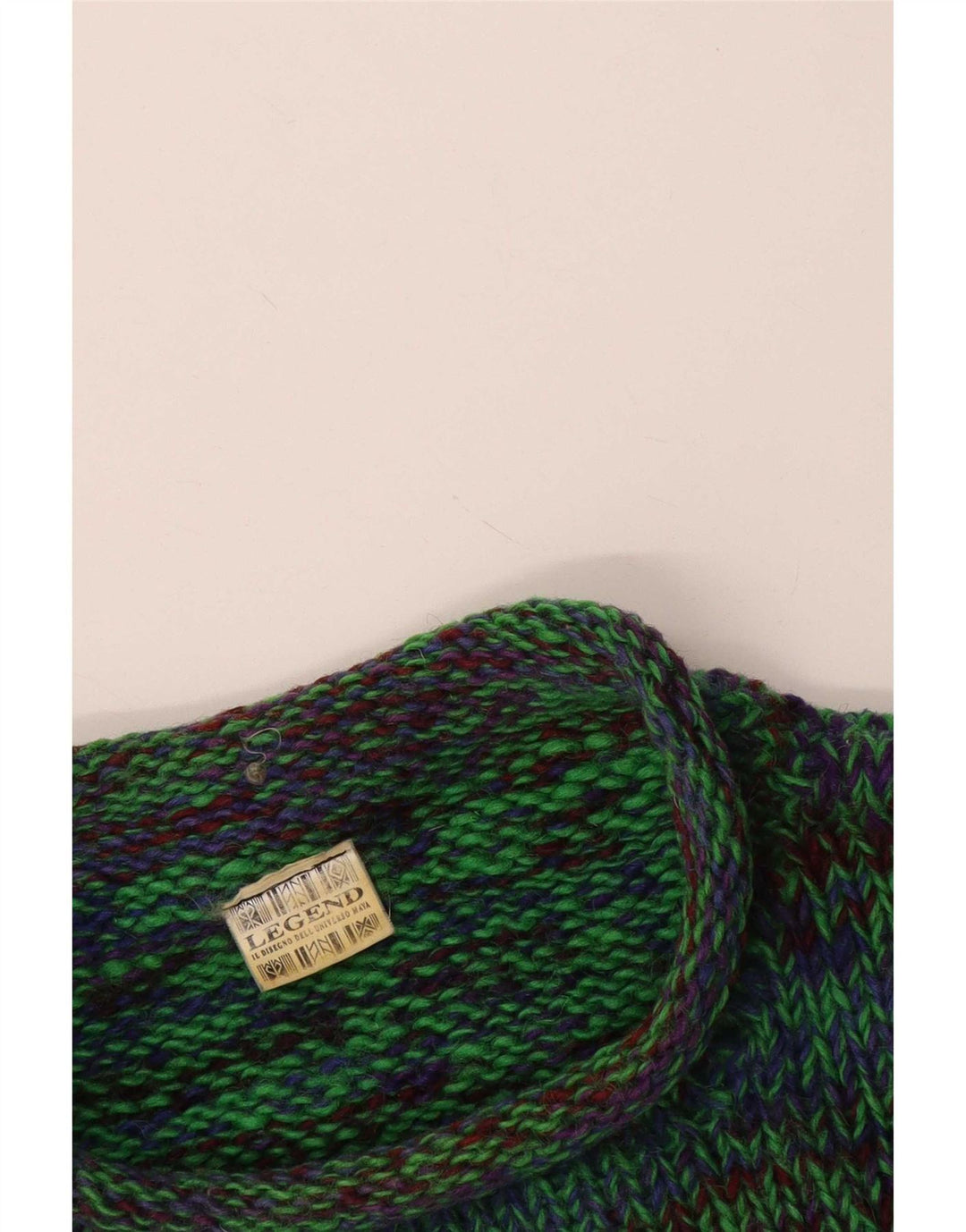 Legend Herren-Pullover mit Rundhalsausschnitt, mittelgrün gesprenkelte Baumwolle