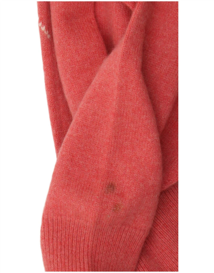 Peter Scott Herren-Strickjacke, groß, rosa Argyle/Diamond-Wolle