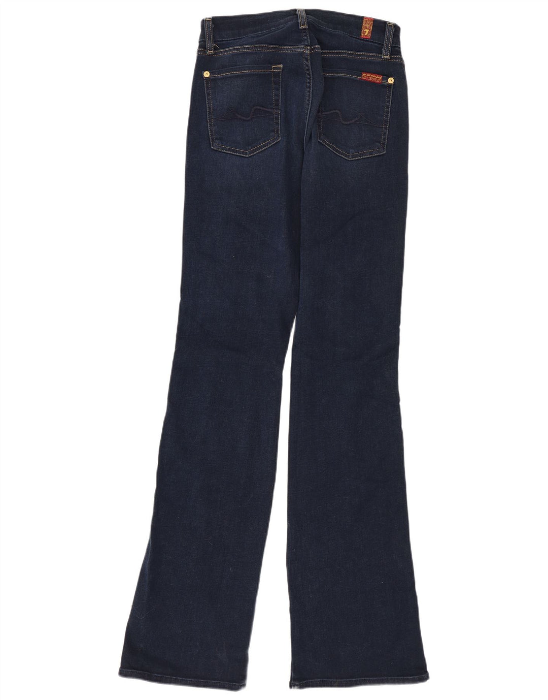 7 For All Mankind Damen Bootcut-Jeans W26 L33 Marineblaue Baumwolle