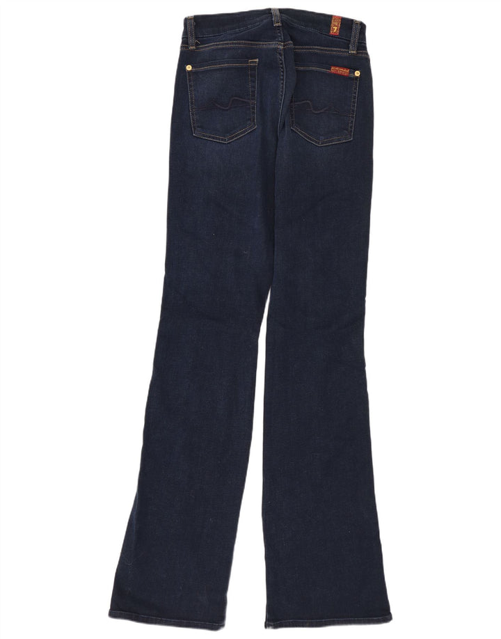 7 For All Mankind Damen Bootcut-Jeans W26 L33 Marineblaue Baumwolle