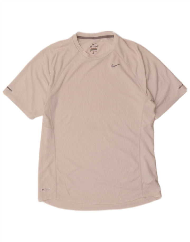 Nike Herren Dri Fit T-Shirt Top Mittelweißes Polyester