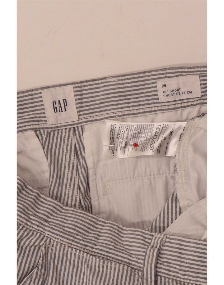 Gap Herren-Chinoshorts W29, Größe S, weiß, gestreift, Baumwolle