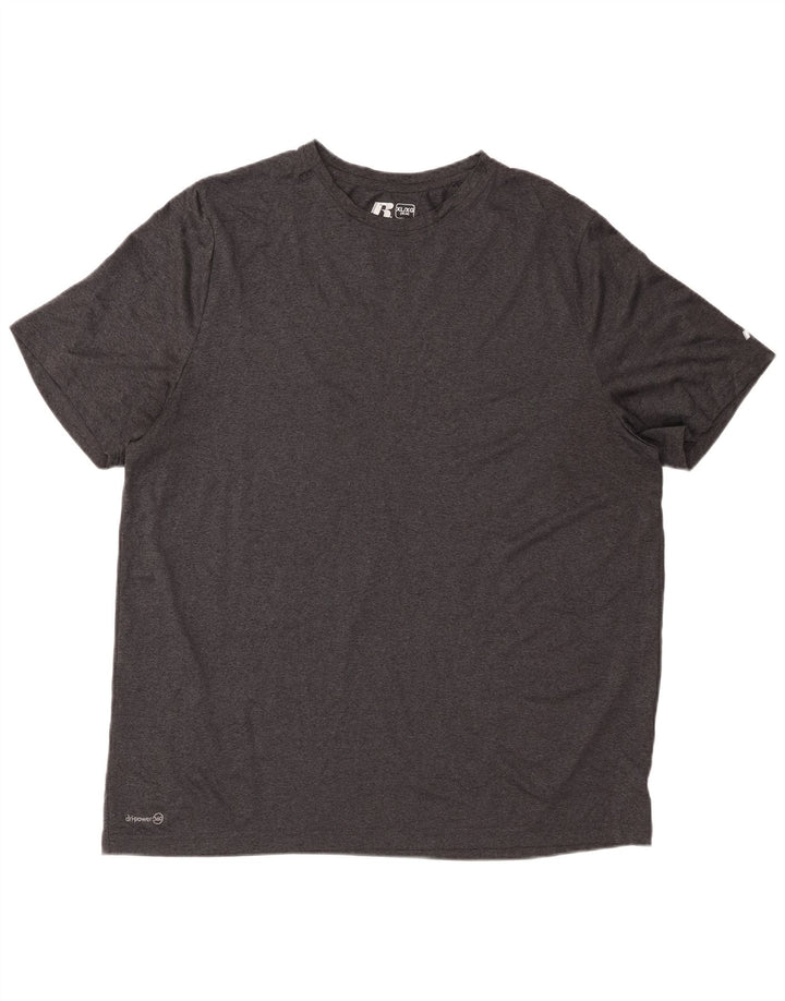RUSSELL ATHLETIC Herren Dri-Power T-Shirt Top UK 46/48 XL Grau Polyester