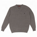 Marlboro Classics Damen-Pullover mit V-Ausschnitt, XL, graue Wolle
