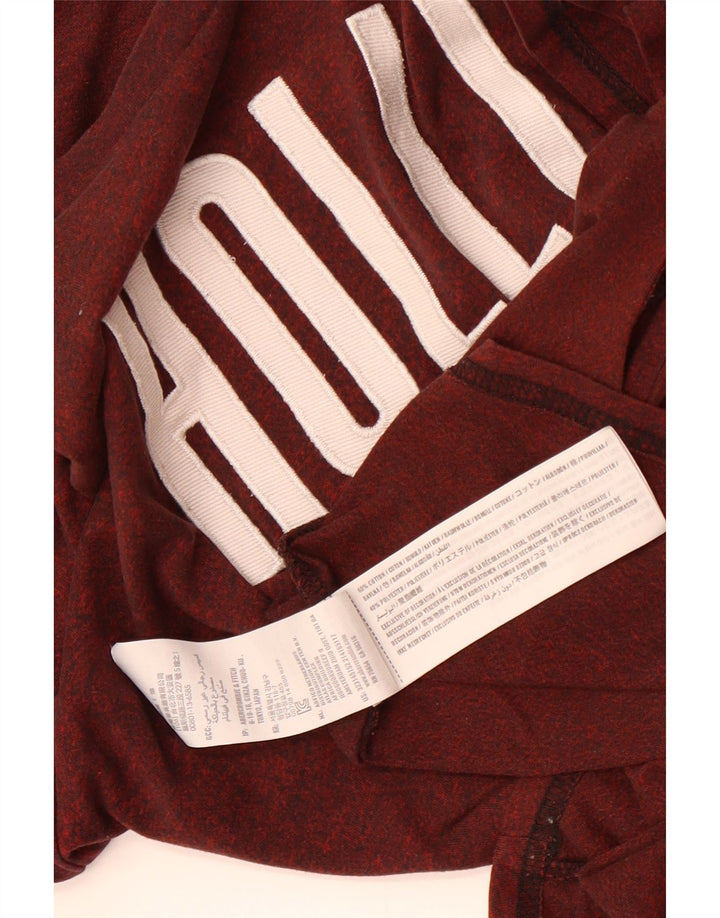 Hollister Herren-T-Shirt mit grafischem Muster, mittlere kastanienbraune gefleckte Baumwolle