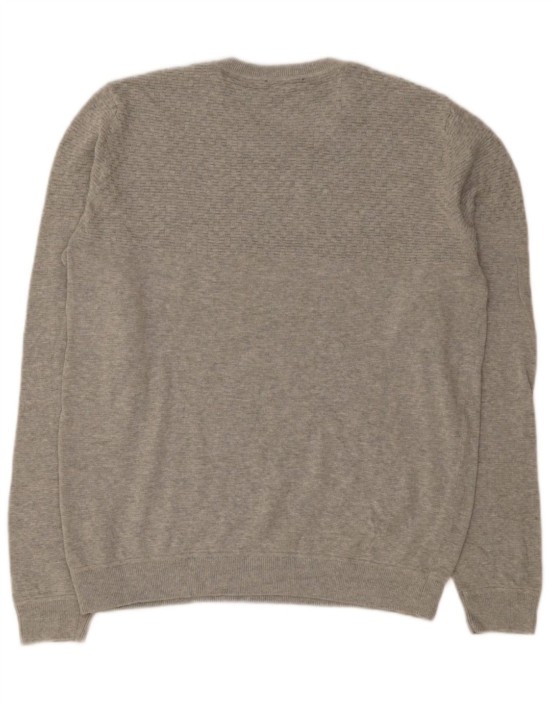 Jack & Jones Herren-Pullover mit Rundhalsausschnitt, Größe L, aus grauer Baumwolle