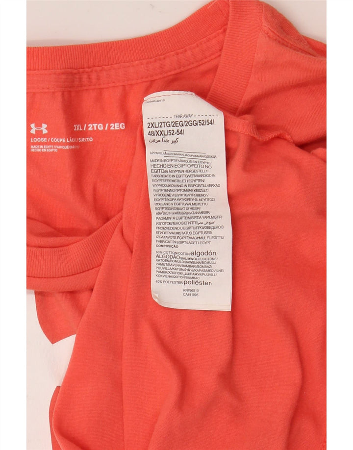 Under Armour Damen Grafik-T-Shirt Top UK 20 2XL Orange Baumwolle