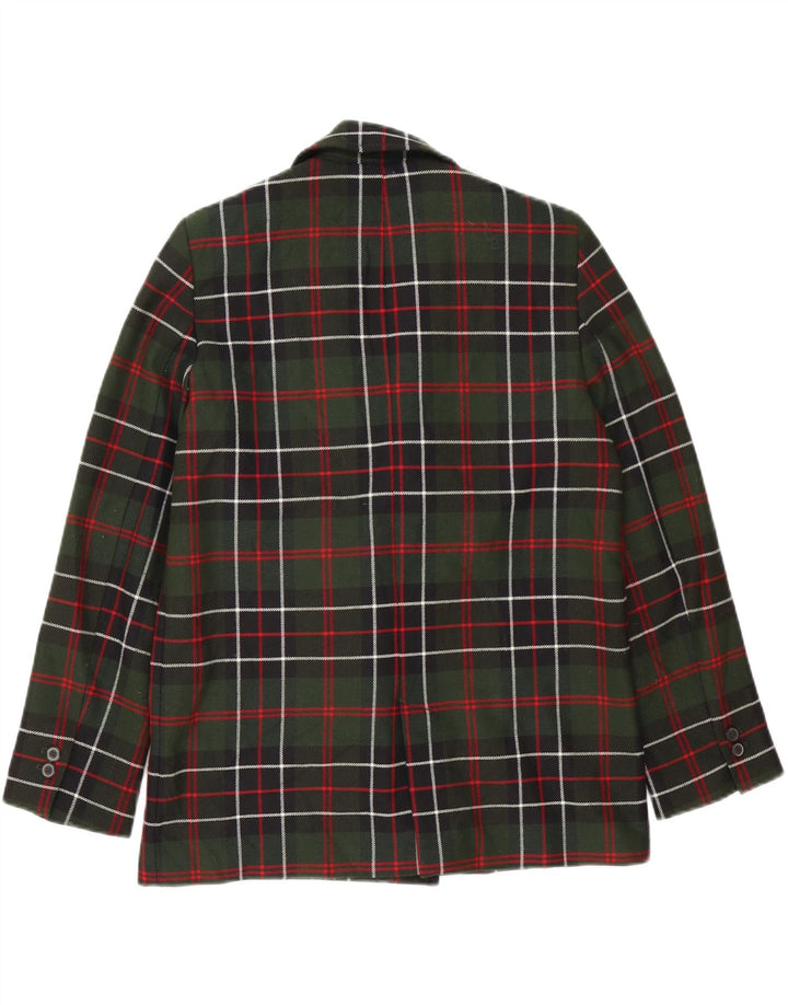 Zara Damen-Blazer, übergroß, zweireihig, Gr. 10, klein, grün kariert