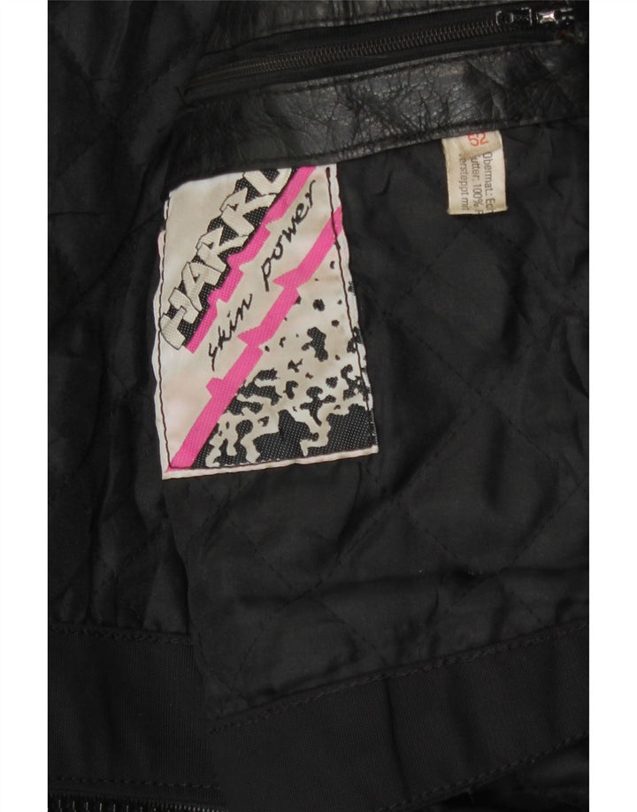 Harro Herren-Leder-Racer-Jacke IT 52 XL, schwarzes Leder