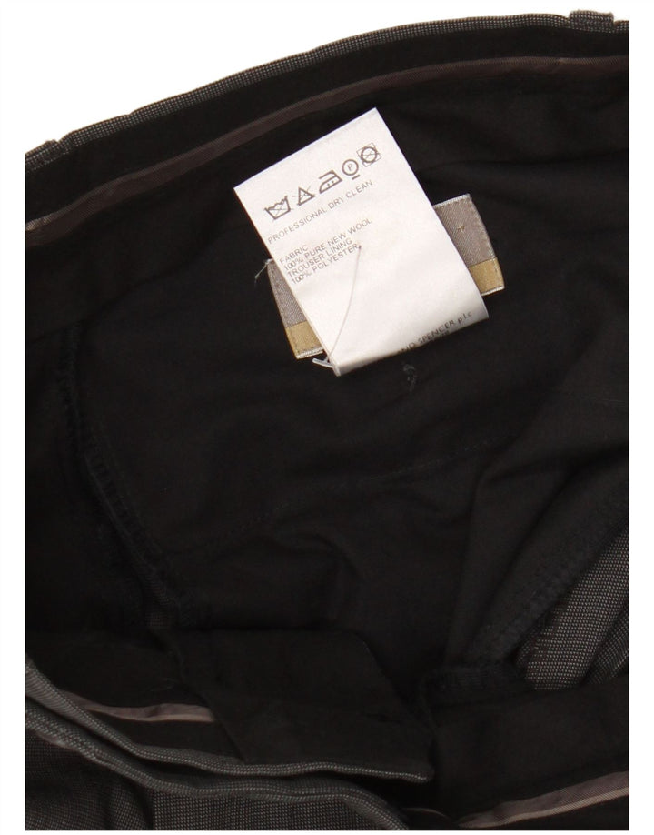 Gerade Herren-Anzughose von Marks & Spencer, W30, L31, Schwarz mit Hahnentrittmuster