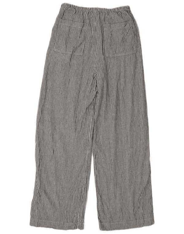 Marks & Spencer Damen Freizeithose UK 10 Small W30 L31 Grau gestreift