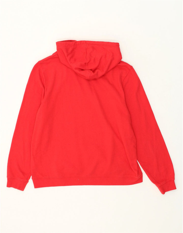 VINTAGE Mens Graphic Hoodie Jumper Medium Red Cotton Vintage Vintage and Second-Hand Vintage from Messina Hembry 